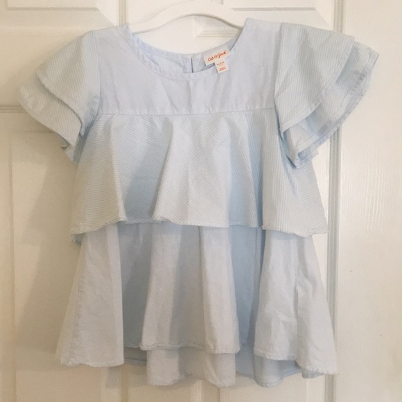 Cat & Jack blue & white striped blouse - Picture 1 of 1